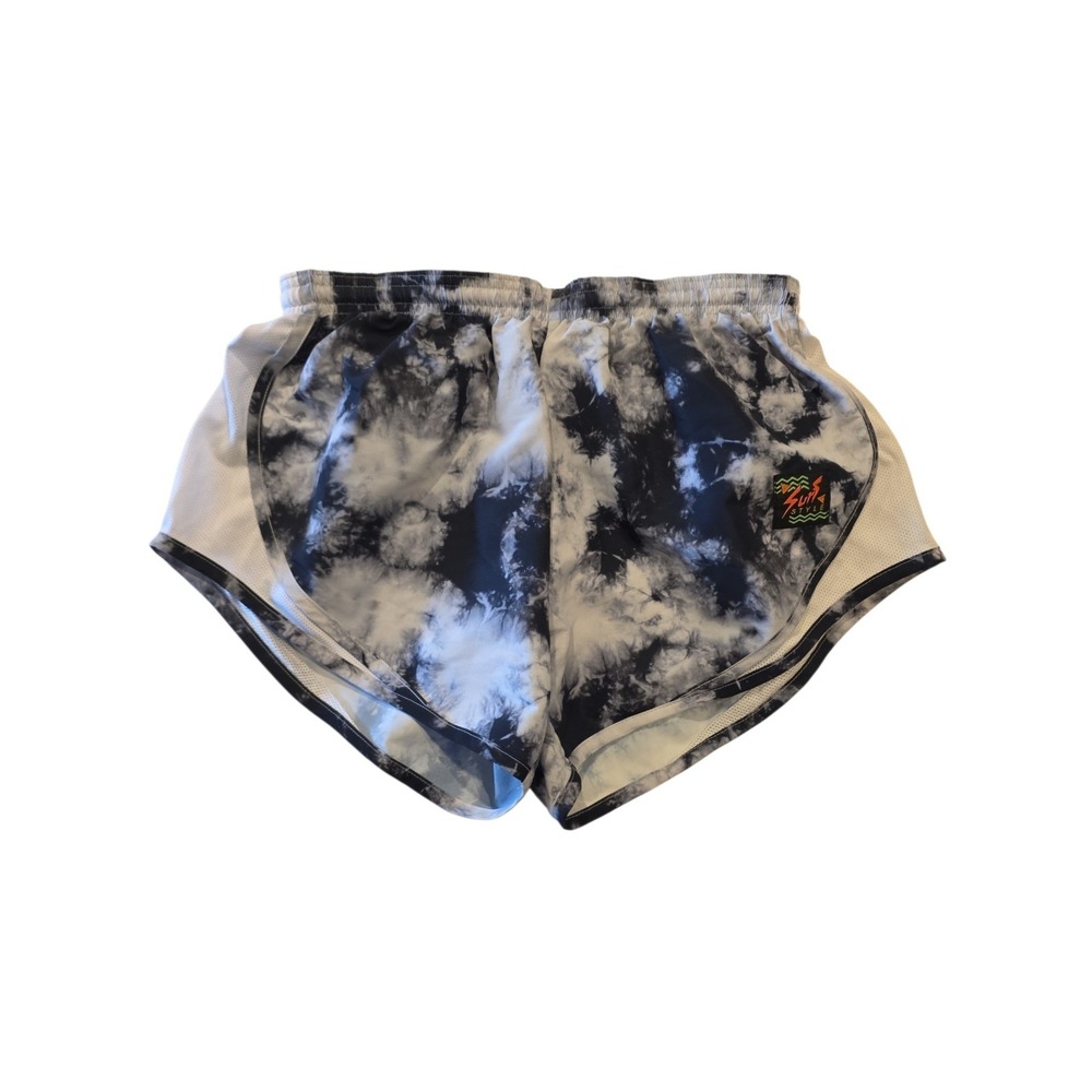 Surf Style Tie Dye Running Shorts Women's Medium Black White Retro Beach